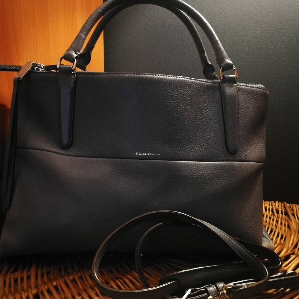 Coach Brought pebbled cross-grain leather purse